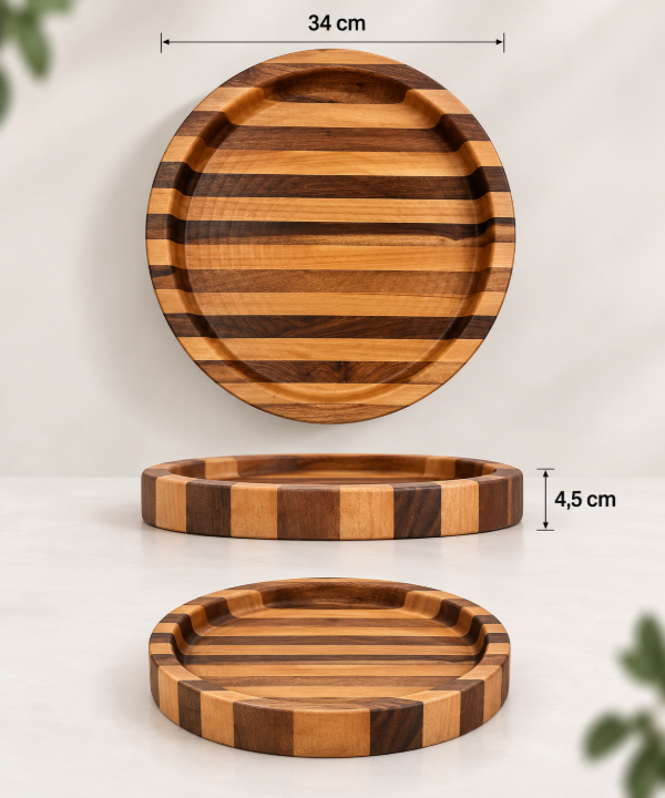 Producto - Bandeja redonda "N24" combinada guatambú y guayubira - 1