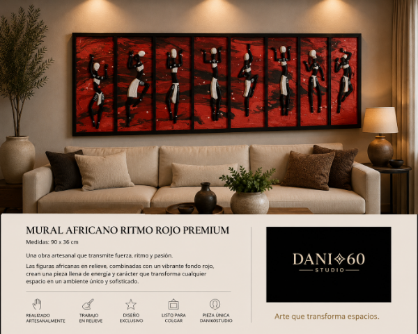 Producto - Mural Africano Ritmo Rojo Premium