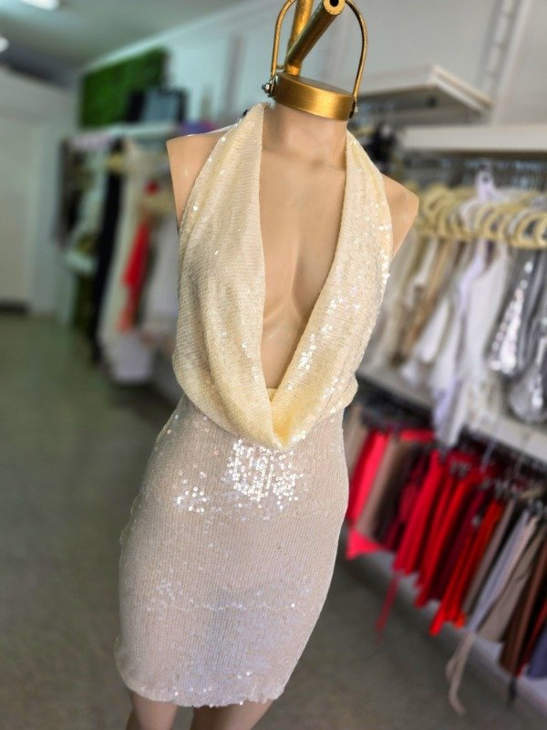 Producto - VESTIDO BUCHE LENTEJUELAS CRUDO