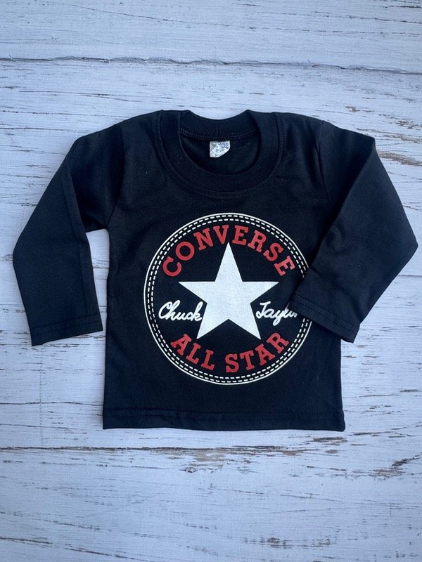 Producto - Remera manga larga converse Negro