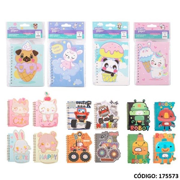 Producto - CUADERNO CON ESPIRAL KAWAII