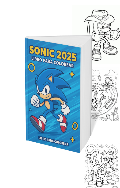 Producto - Libro imprimible para Colorear Sonic