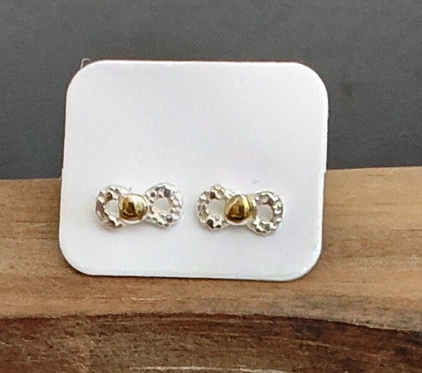 Producto - Aro Moño Plata 925 con circulo oro bajo