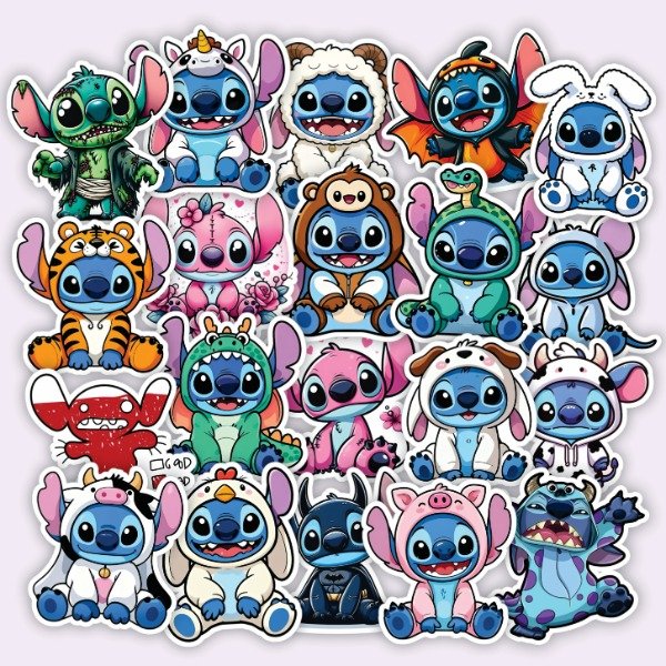Producto - Pack 20 Stickers Vinilo Uv Premium - Stitch Fantasia