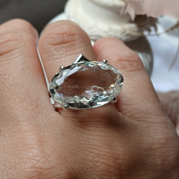 Producto - Anillo plata 925 cuarzo cristal n 24