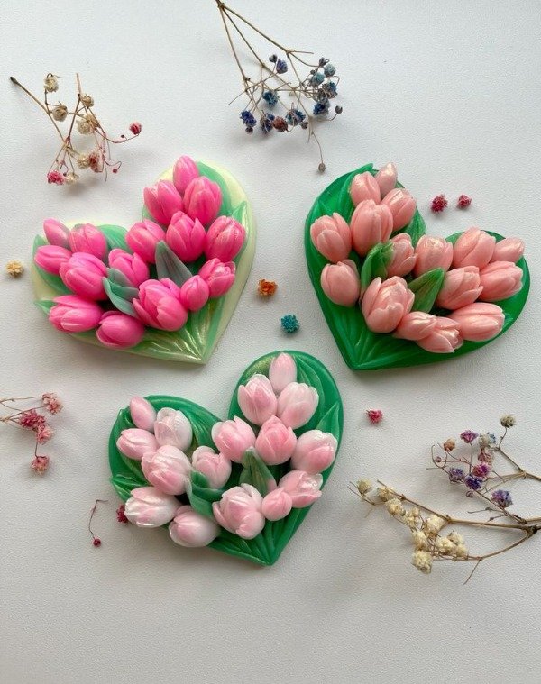 Producto - Molde corazón ramo tulipanes