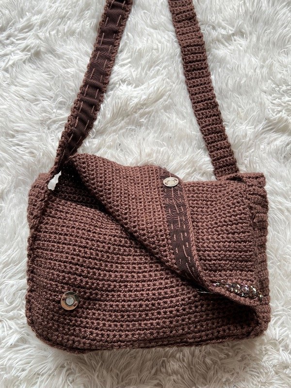 Producto - Mini Morral crochet chocolate - 5