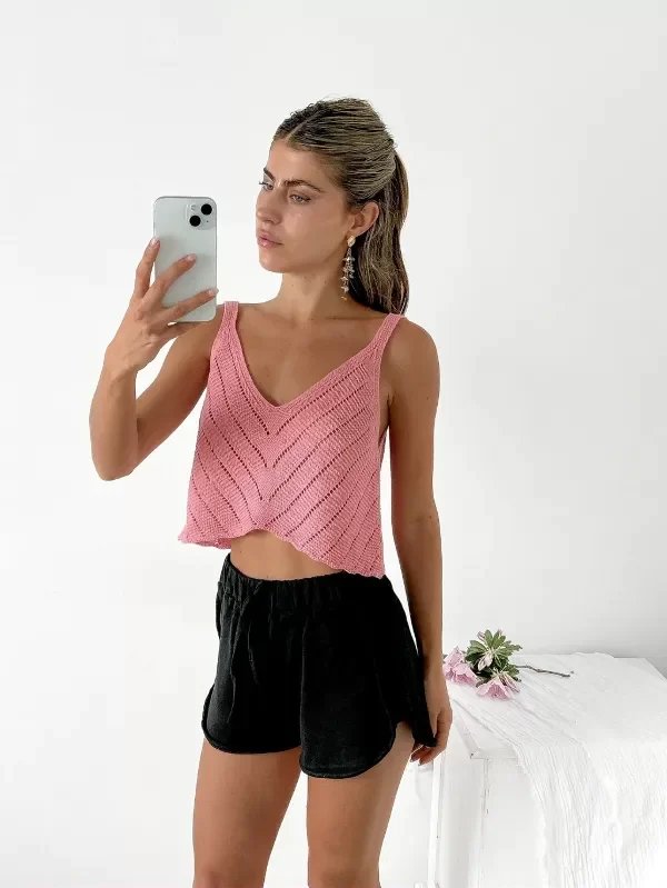 Producto - Top Tejido Rosa