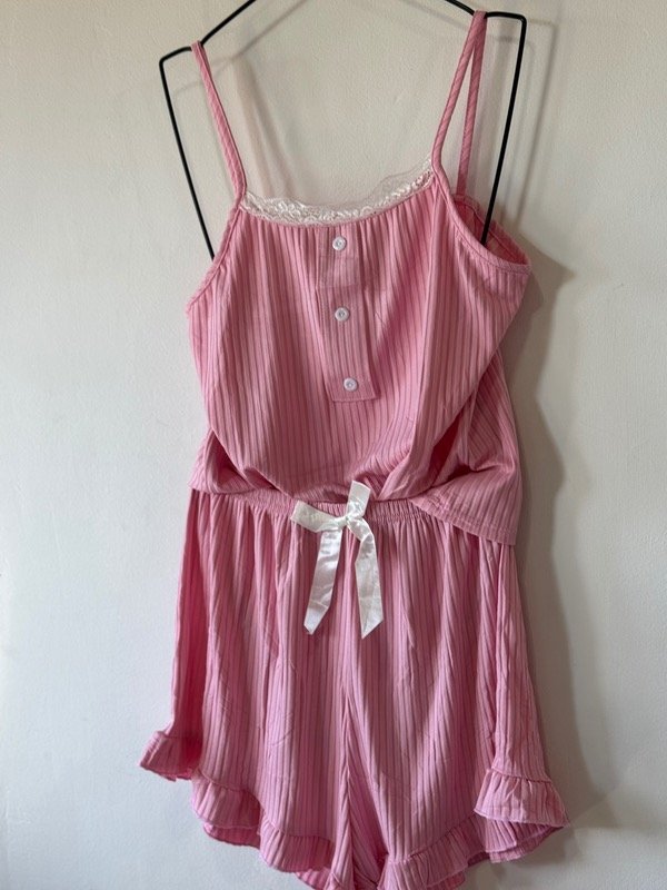 Producto - PIJAMA MORLEY LISO ROSA