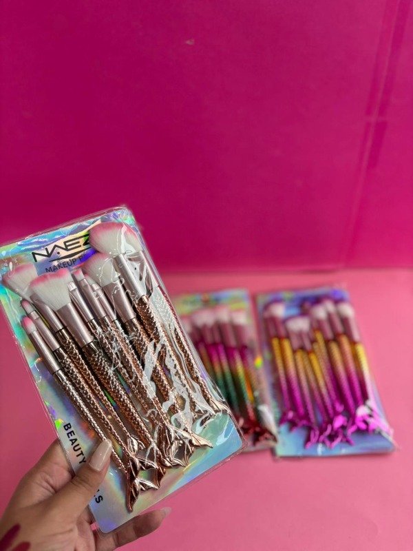 Producto - Set de brochas x10u Sirena Tornasolado Naez