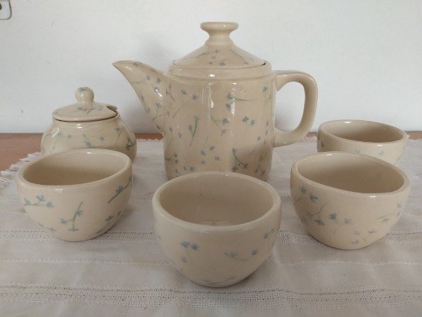 Producto - Juego de té florcitas celestes