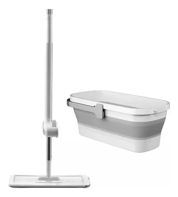 Producto - Mopa Trapeador Manos Libres Autolavable + Balde Plegable