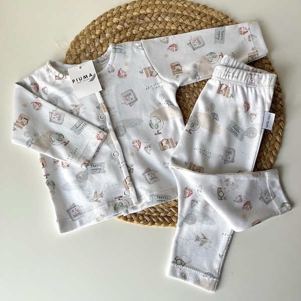 Producto - Camperita + babucha de algodón Mundo