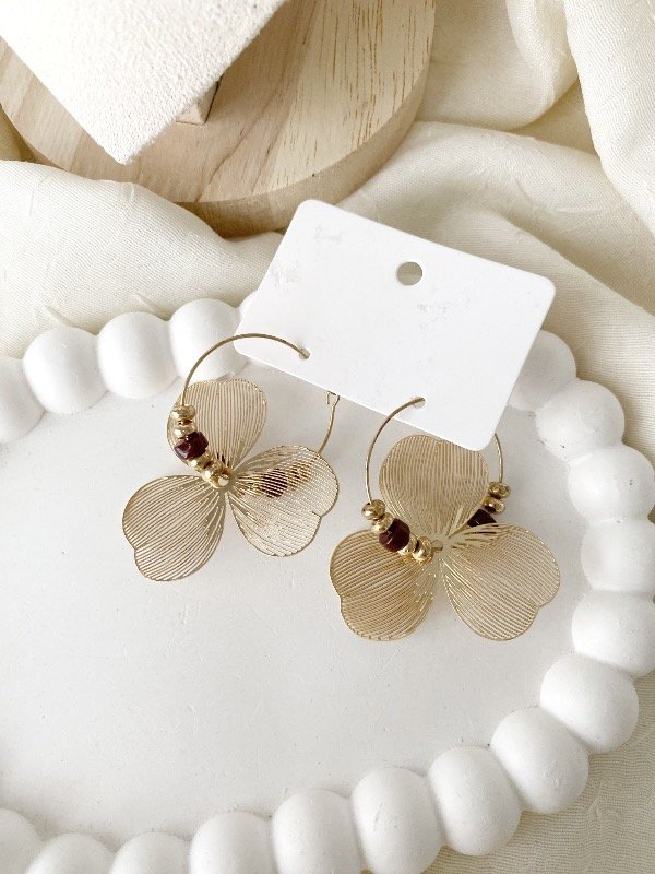 Producto - Aros flower golden