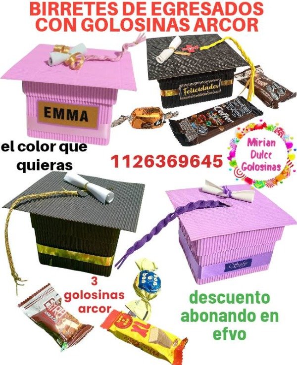 Producto - SOUVENIR BIRRETE CON GOLOSINAS ARCOR INCLUIDAS