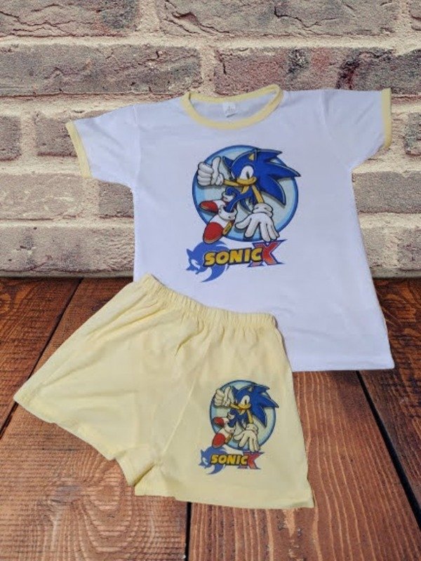 Producto - PIjAMAS POLIESTER  NIÑOS SONIC ,DISEÑOS SUBLIMADOS TALLE 8 - 0