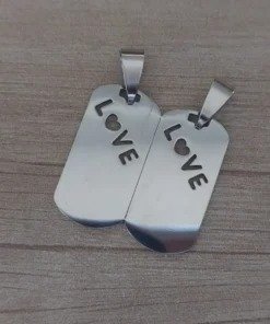 Producto - Dije doble rectangulo con love calado para partir