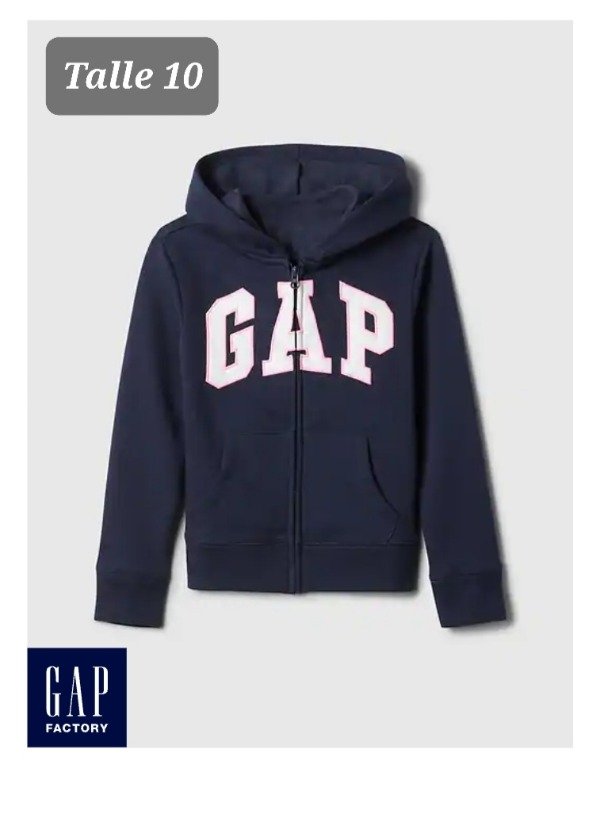 Campera con friza gap talle 10 azul