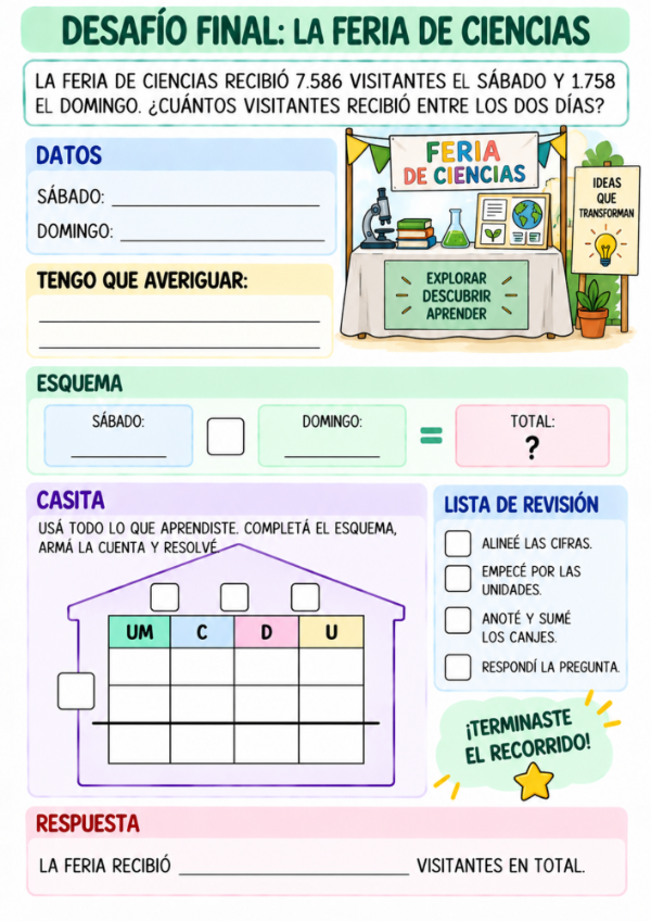 Producto - Resuelvo con casitas: Sumas y Restas con Números de 4 Cifras - 18