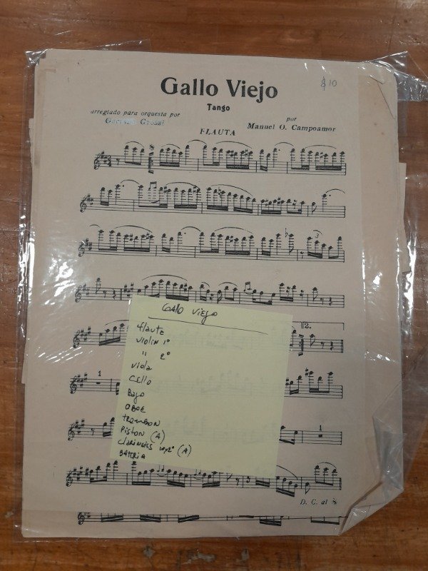 Producto - Gallo Viejo Tango partitura Orquestal - Campoamor