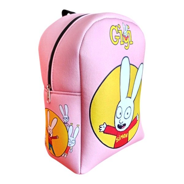 Producto - Mochila Jardín Infantil Conejo Simón Rosa Personalizada Con Nombre