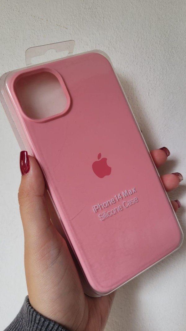 Producto - Iph 14 plus silicona case con felpa rosa