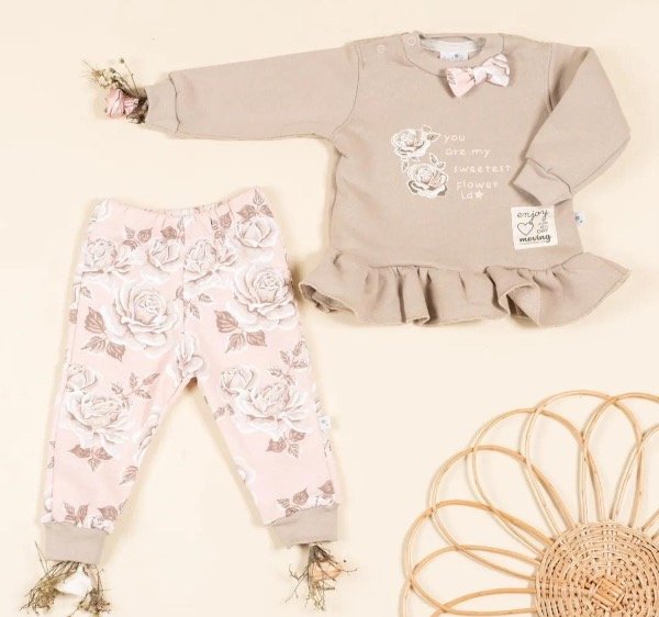 Producto - Conjunto frisado combinado floreado
