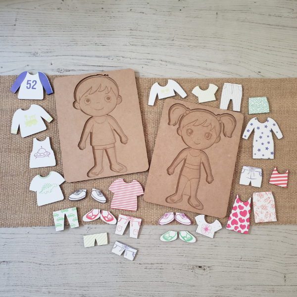 Producto - Set nena y nene con ropa de encastre sublimada