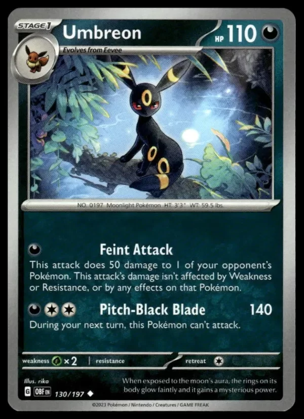 Producto - Umbreon #130/197 SV03: Obsidian Flames Pokemon TCG CARDS
