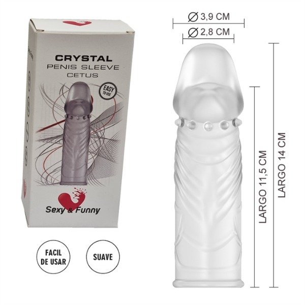 Producto - Cetus Crystal : Funda para pene transparente - Estimulador