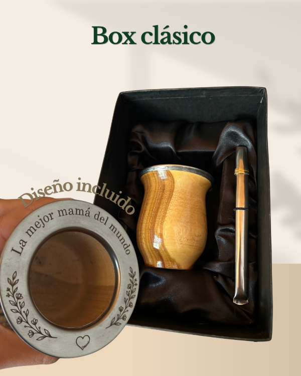 Producto - Box mate camionero de algarrobo + bombilla chata + caja premium. - 0
