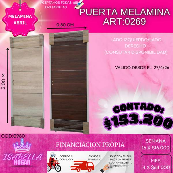 Producto - PUERTA MELAMINA COD:0980