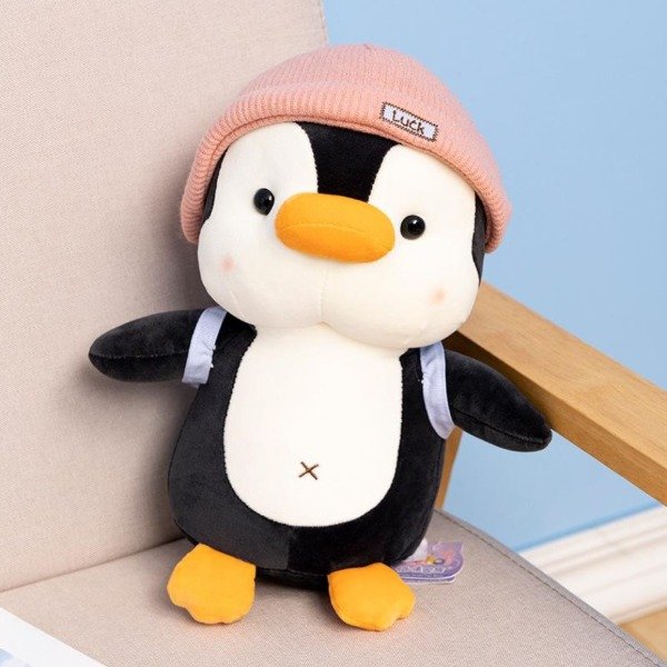 Producto - Pingüino con gorro rosa 20cm - 0