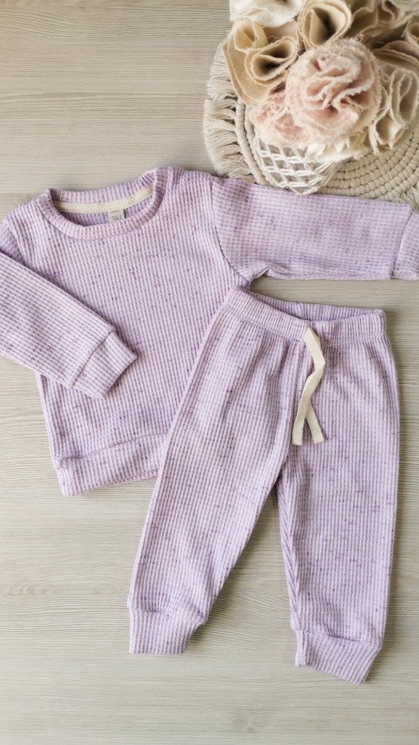 Producto - Conjunto de waffle jaspeado LILA