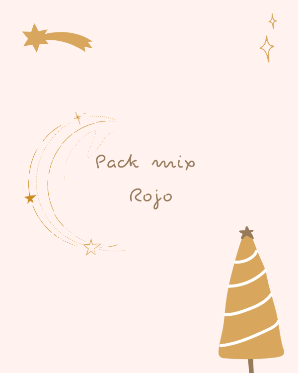 Producto - Navidad 2025 - Deco Navideña en tela - "Pack x 5 Unidades" -  ROJO