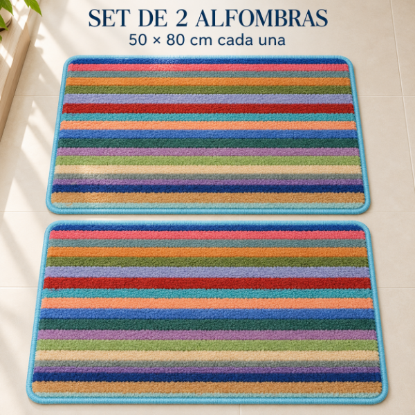 Producto - SET DE 2 ALFOMBRAS PIE DE CAMA GRUESAS 50X80CM ART DECO - 7