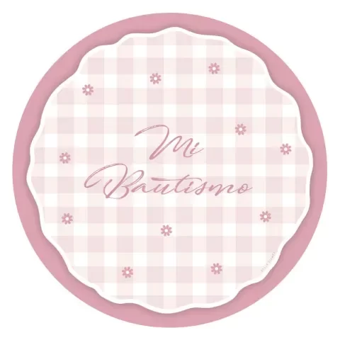 Producto - PACK PLATO DE SITIO "BAUTISMO ROSA" X 10