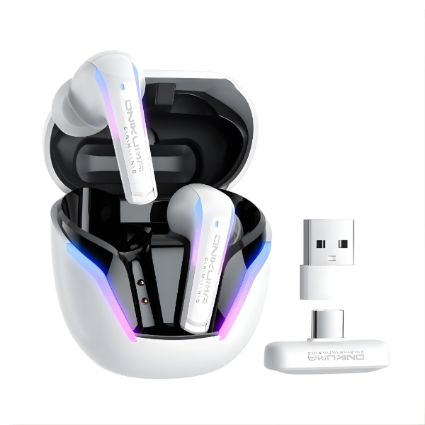 Producto - ONIKUMA T27 Blanco Audífonos Gaming Inalámbrico Modo Dual 2.4G