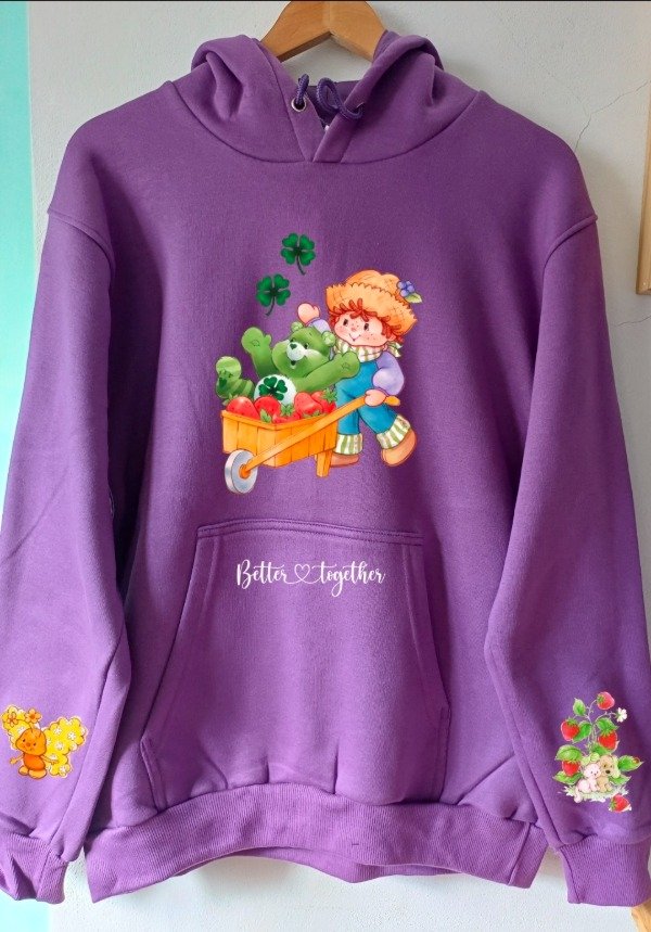 Producto - Buzo  Canguro Algodon Frutillitas Violeta