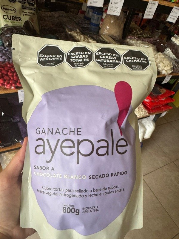 Producto - Ganache secado rapido chocolate blanco ayepale x800grs