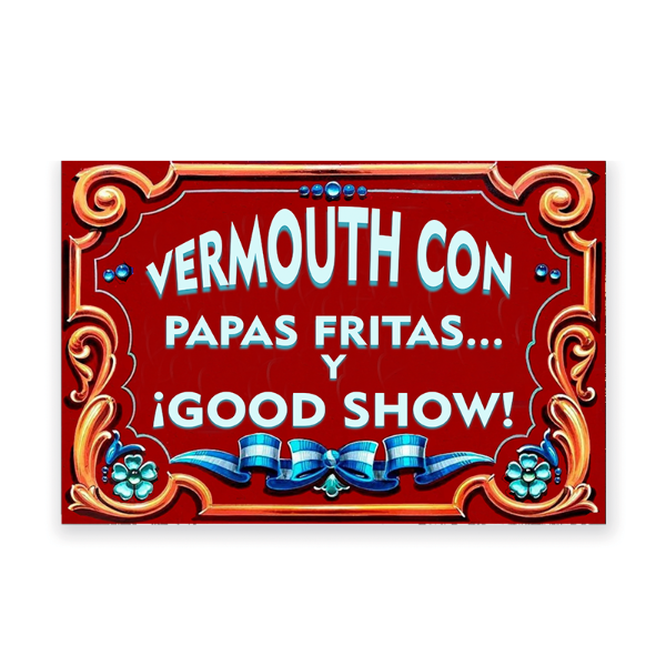 Producto - Chapa retro Vermouth con papas fritas...(Q/65)