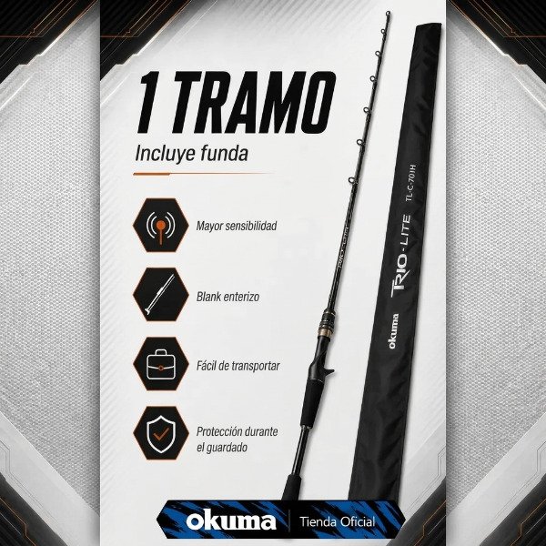Producto - Caña Baitcasting Okuma Trio-Lite 1.72m 1 Tramo 10-20lbs Carbono 30T - 12