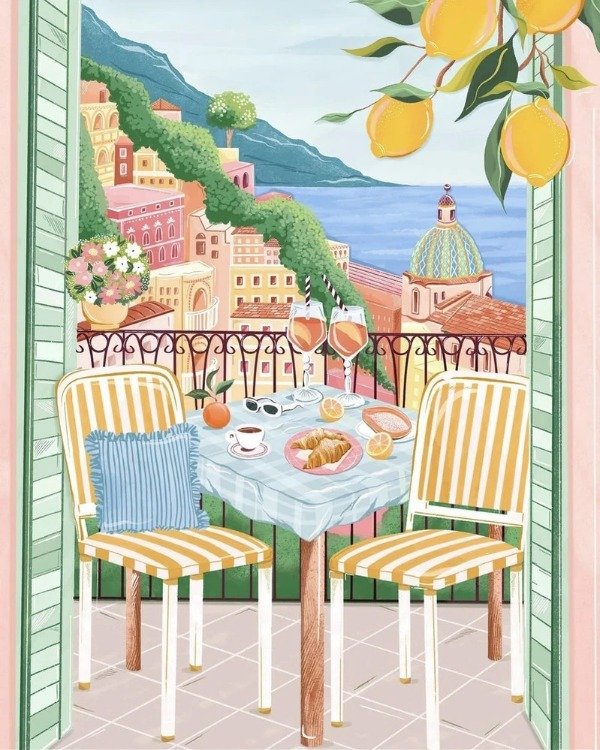 Producto - Kit De Pintura Con Diamantes Diamond Painting 30x40cm - Costa Amalfi