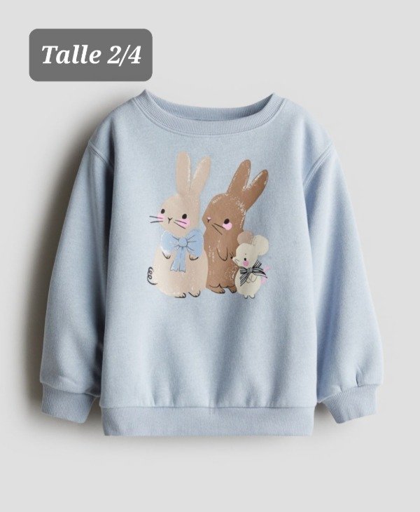 Buzo con friza HyM talle 2/4 conejos
