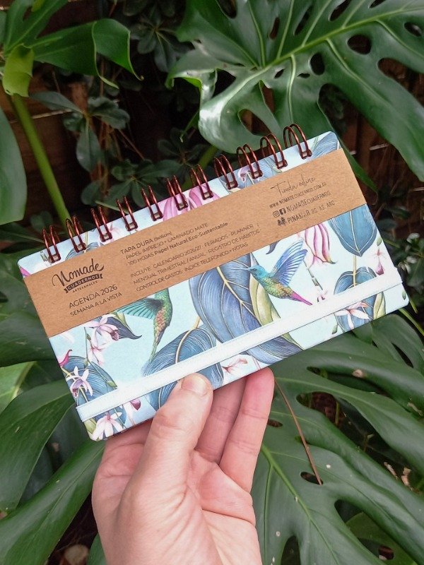 Producto - Agenda 2026 Anillada Pocket (9x16cm) Semana a la Vista - Colibríes