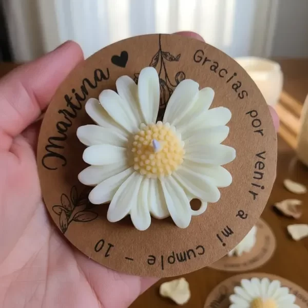 Producto - PRE ORDER - Velas Margaritas (tarjeta kraft redonda)