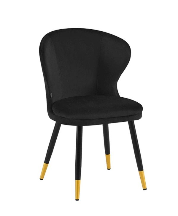 Producto - silla Elena pana base negra con dorado
