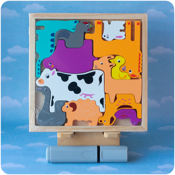 Producto - Encastrable de Madera - Animales del granja