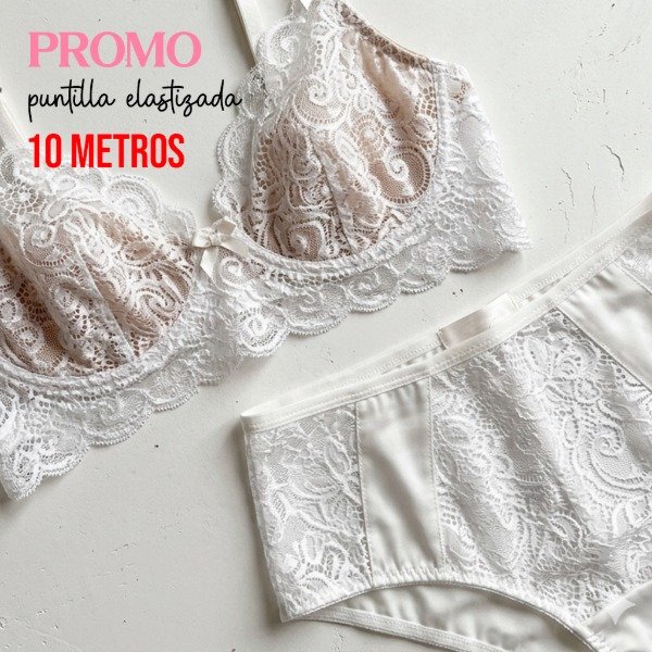 Producto - PROMO 10 METROS - Puntilla elastizada blanca