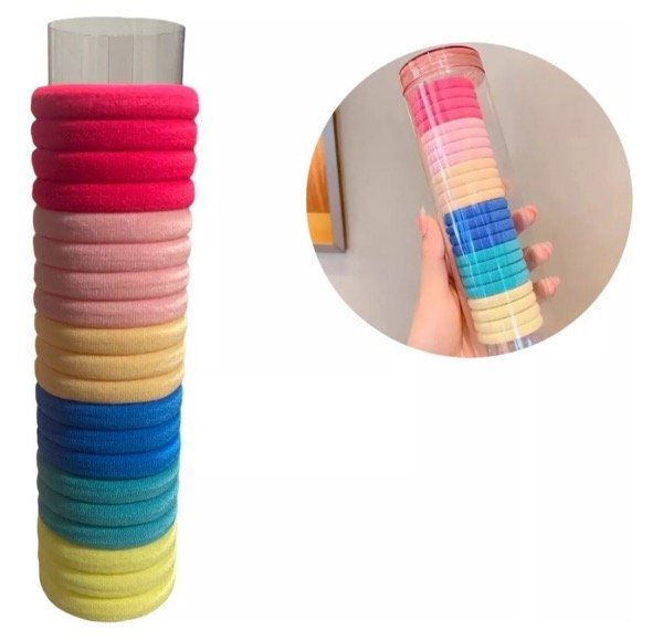Producto - Tubo con 20 colitas para el cabello surtida